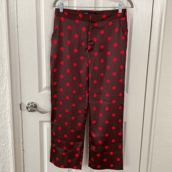 Zara Polka Dot Cropped Trouser - Picture 2 of 2